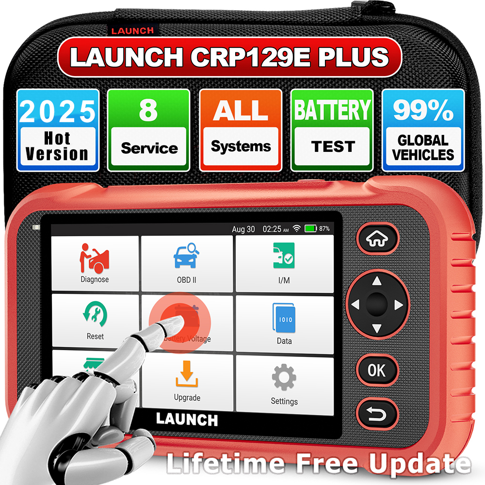 LAUNCH X431 CRP129E PLUS Alat Diagnostik Pemindai EOBD OBD2 Sistem Penuh Mobil 8 Layanan Reset Pembaruan Uji Baterai Pemindaian VIN Otomatis