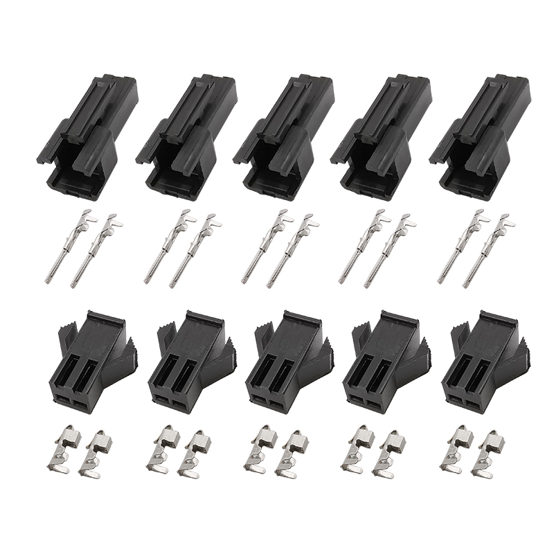 10set konektor JST SM 2 Pin SM 2.54mm Pitch laki-laki perempuan terminal rumah konektor kawat Crimping