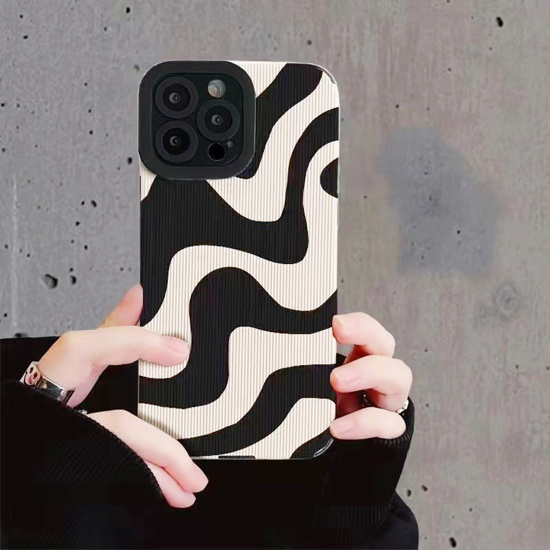 Mode zèbre Art David serpent coque en silicone pour iPhone 16 11 12 13 14 15 Pro Max Mini Plus 17 Air couverture en cuir souple antichoc