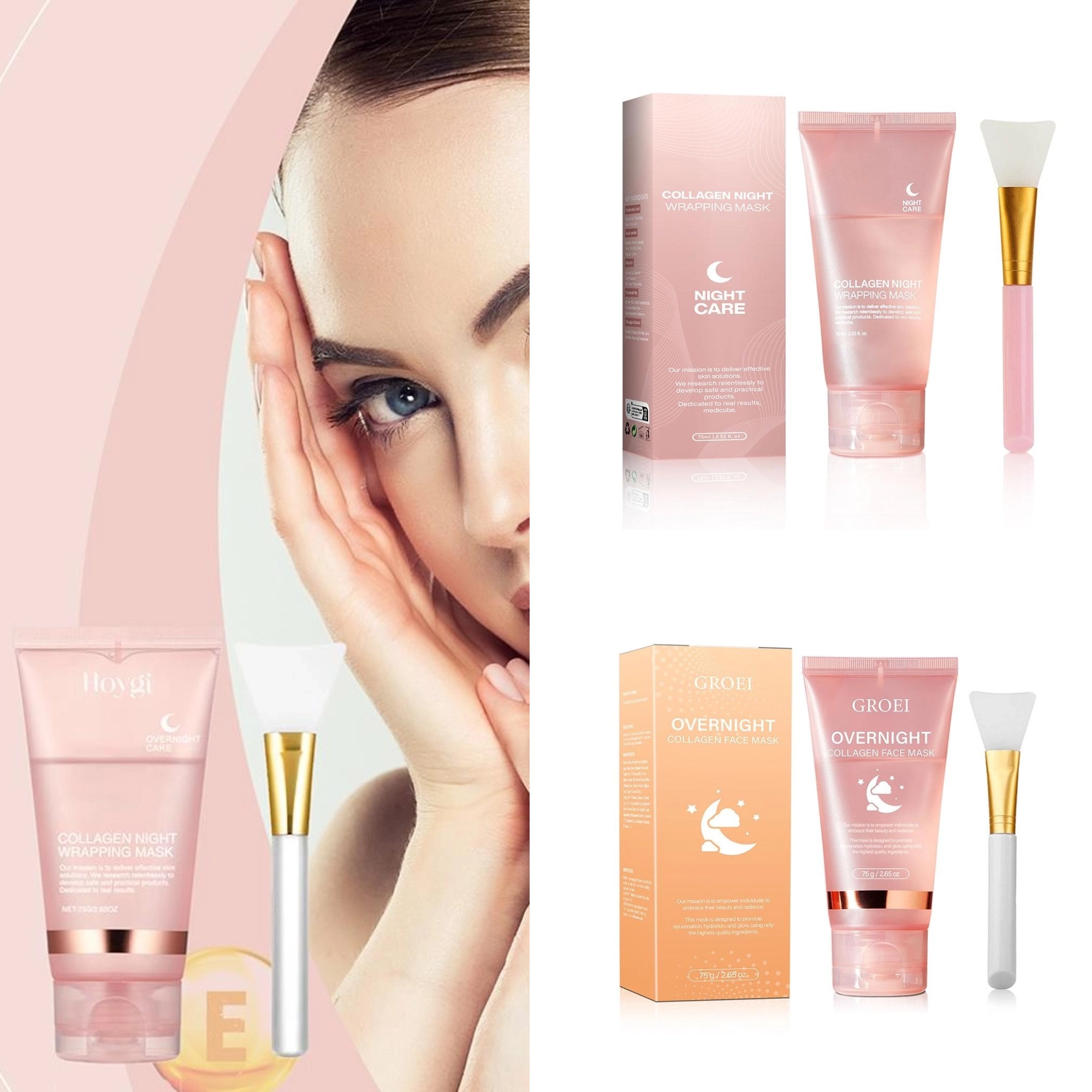 75G collagène emballage de nuit Peel Off masque Facial coréen collagène masque d'emballage de nuit hydrate en profondeur masque de soin de nuit crème