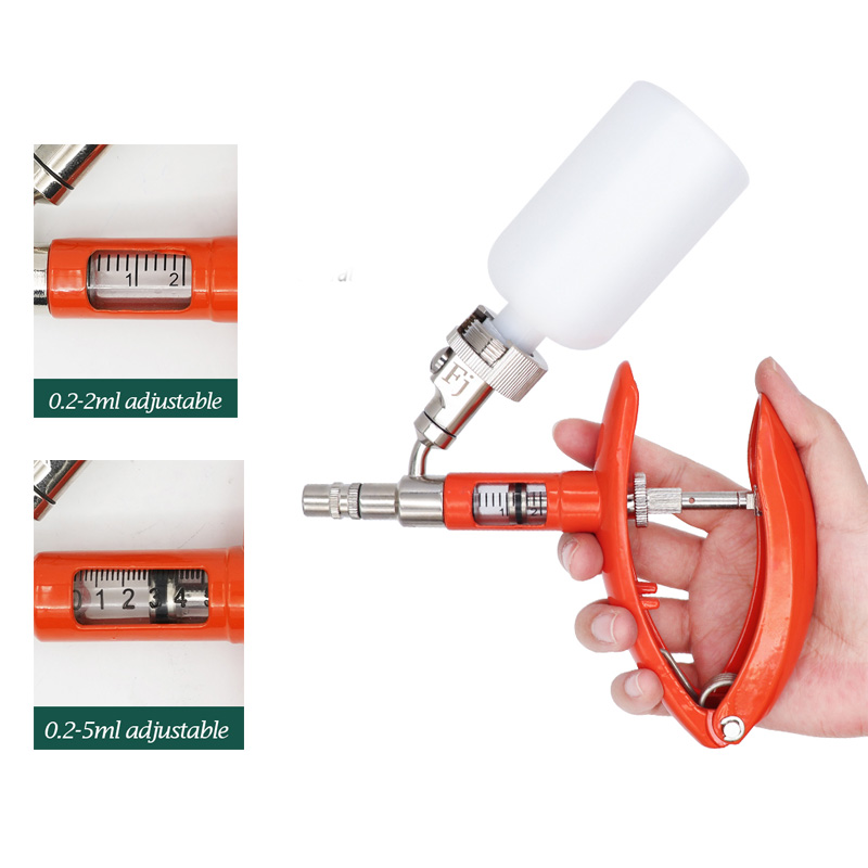 2Ml/5Ml Cattle Livestock Automatic Veterinary Continuous Syringe Animal Injection Adjustable Vaccine Syringe for Sheep