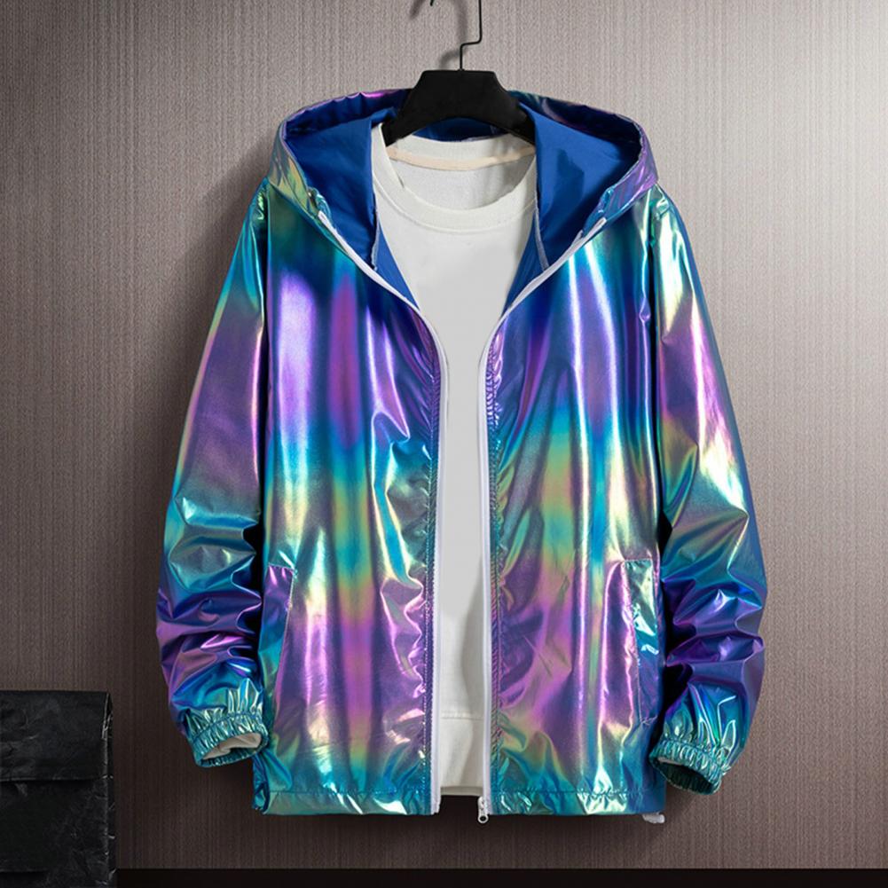 Jaqueta protetor solar primavera outono colorido rosto brilhante protetor solar roupas finas na moda com capuz blusão casaco jaqueta roupas de rua