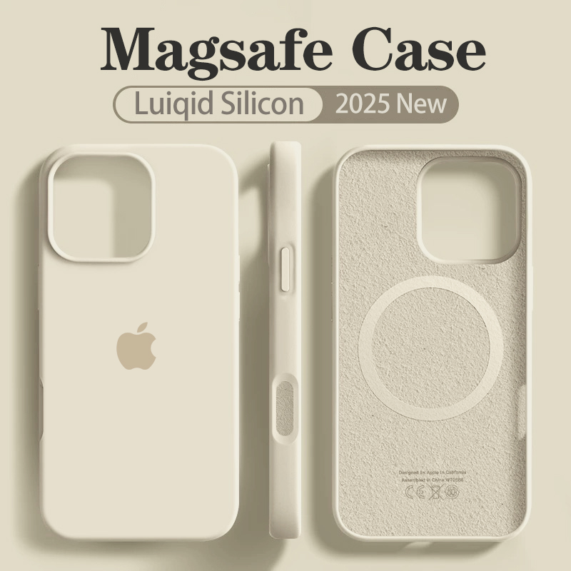 Официальный чехол для телефона Apple Liquid Silicone Magsafe для iPhone 12, 13, 14, 15, 16 Pro Max 16, магнитный чехол с беспроводной зарядкой