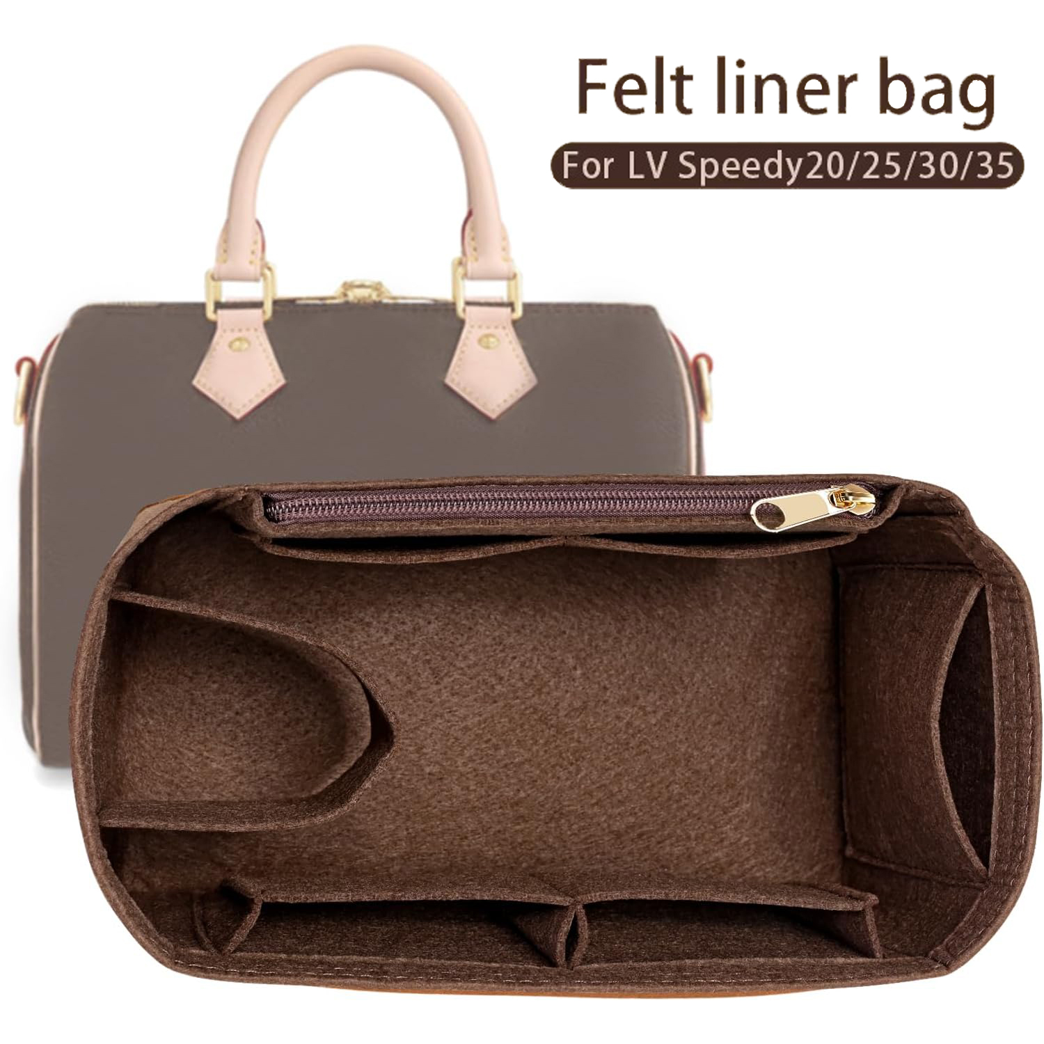 Фетровая сумка-органайзер для LV Speedy 25 30 35, сумка с клапаном, внутренняя сумка, дорожная сумка для макияжа, сумка для хранения, аксессуары