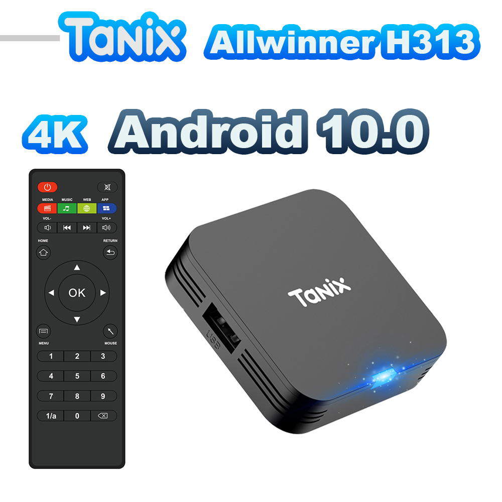 TANIX TX1 Android 10.0 Allwinner H313 Quad Core 4K HDRมินิเกมTV Stick Wifi 1G 8G 2G 16Gสมาร์ททีวีกล่องMedia Player