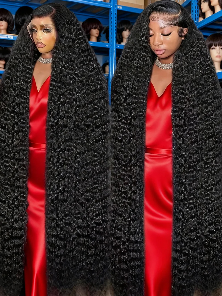 Deep Wave Frontal Wigs Pre Plucked Baby Hair Bleached Knots 300% High Density 40 42 Inch Bouncy Curly Wigs Raw Human Hair 13x4 13x6 HD Lace Frontal Wigs Human Hair Original Vietnamese Wigs Wet and Wavy Water Wave Lace Frontal Wigs on Clearance Sale