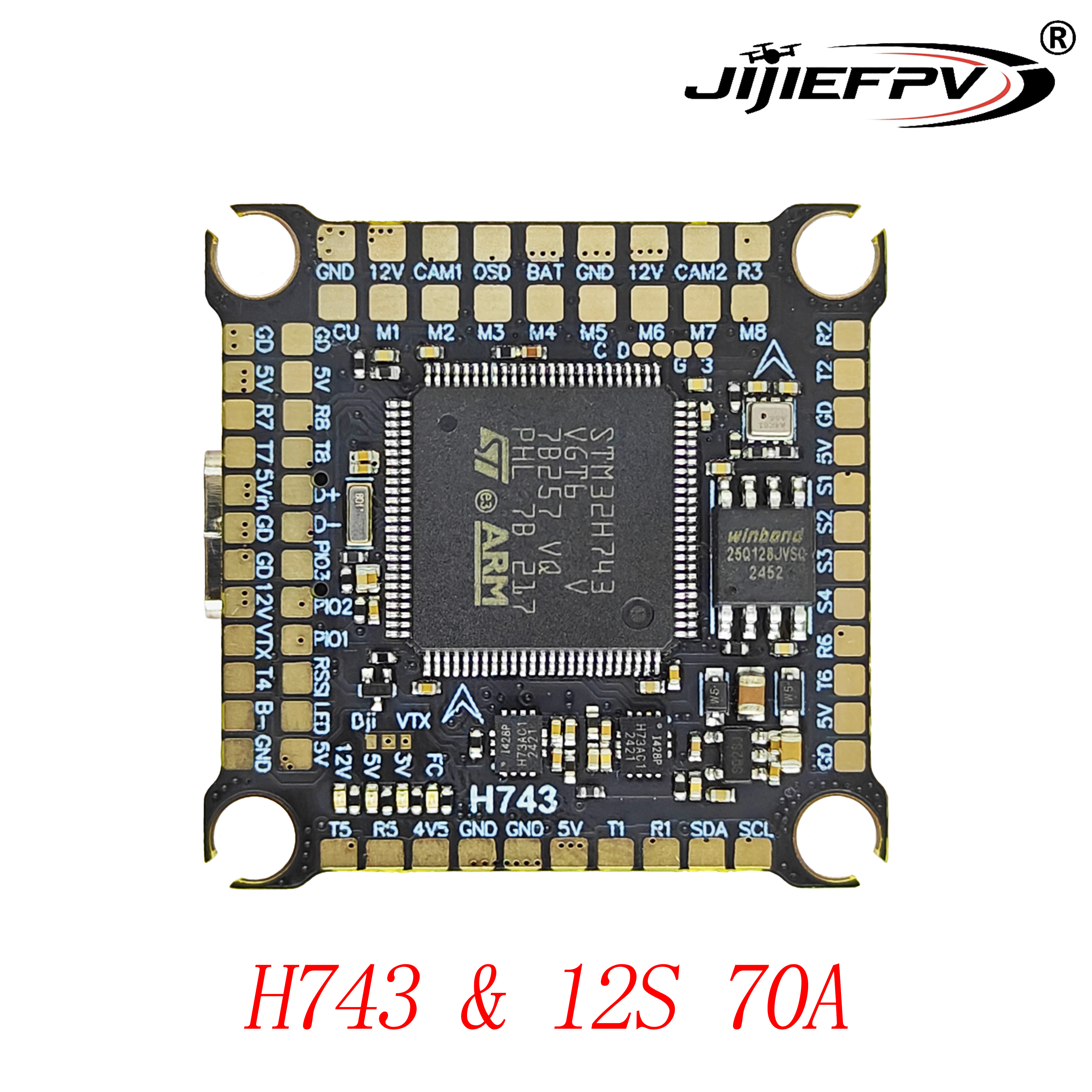 JIJIE H7 H743 FC Flight Controller Stack 12s 70A 4-in-1 ESC Ondersteunt BetaFlight Ardupilot Voor DJI RC FPV Freestyle Drone DIY Onderdelen