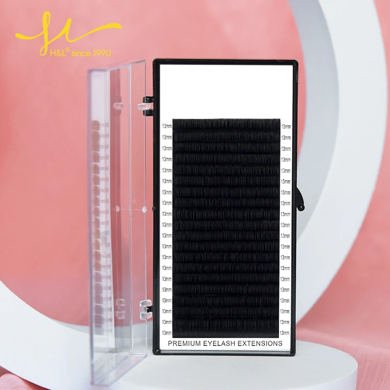 H & L DESDE 1990 20 rangées de Faux cils individuels Maquiagem Cilios pour les professionnels Extension de cils doux noirs bande mince