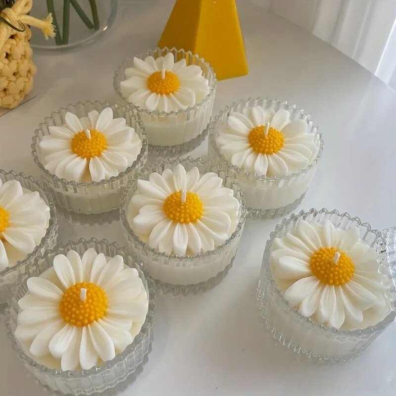 1 ชิ้น 3D เดซี่ดอกไม้ซิลิโคนเทียนและแม่พิมพ์ปูนปลาสเตอร์ - DIY เรซิ่นและดินอุปกรณ์หัตถกรรม