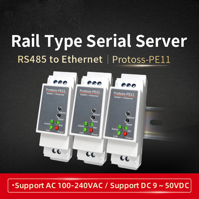 Protoss-PE11 DIN-Rail Modbus RS485 seriële poort naar Ethernet-converter