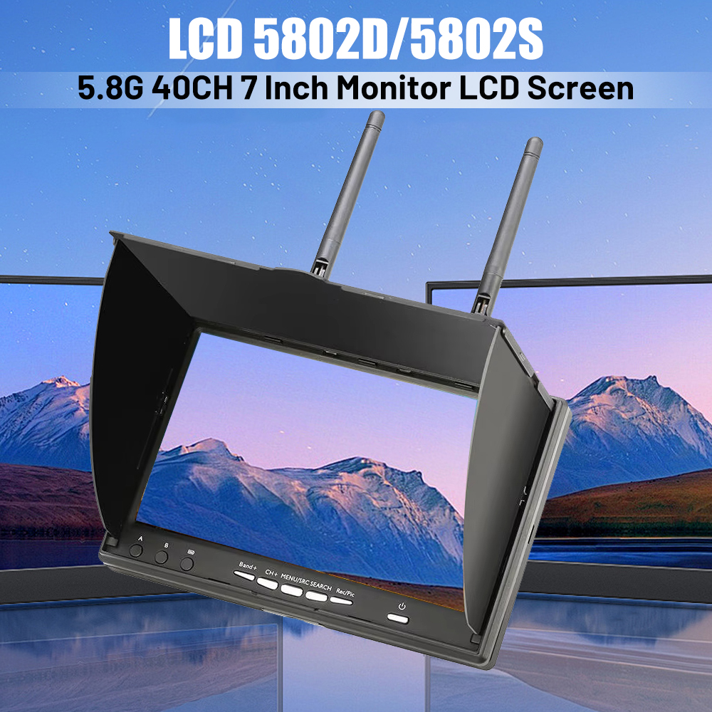 Lcd5802d lcd5802s 5,8g 40ch 7 inch race band fpv monitor eingebauter batterie video bildschirm für fpv multi kopter rc quadcopter teil