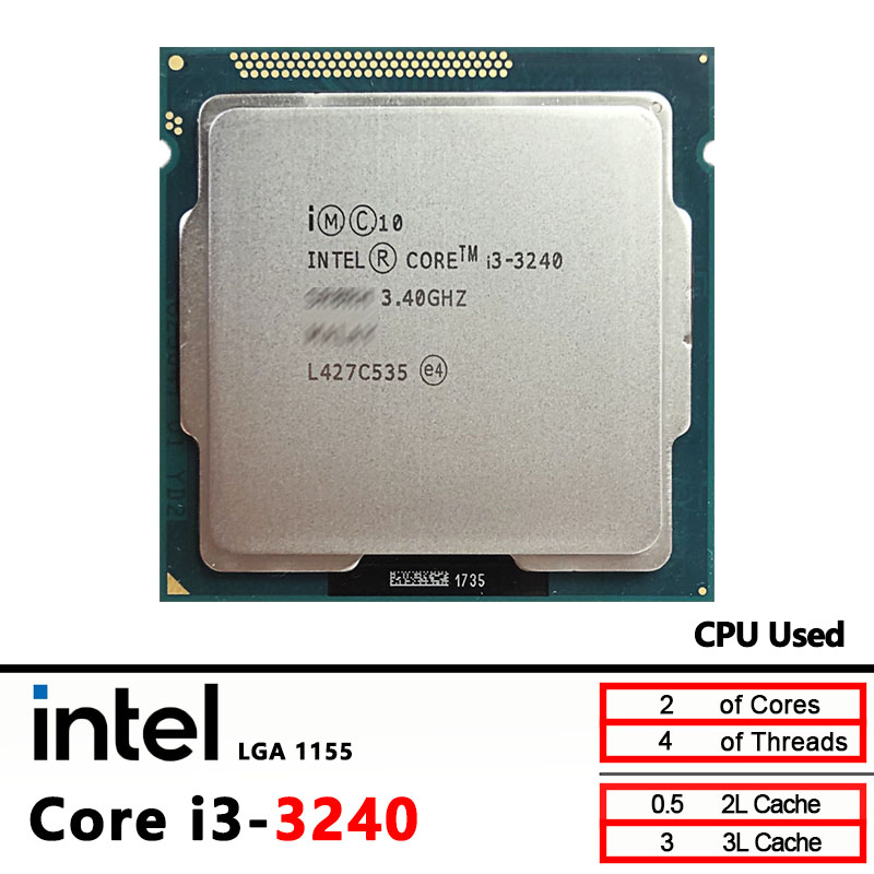 Używany procesor Intel Core i3-3240 i3 3240 3.4 GHz Dual-Core CPU 3M 55W LGA 1155
