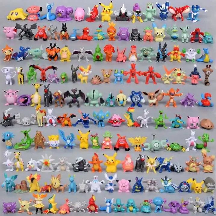 24-144 Pezzi Modellini Pokémon, Bambole Anime Pikachu 2-3CM, Decorazioni Ornamentali Non Ripetitive, Mini Modelli Giocattolo, Regalo di Natale
