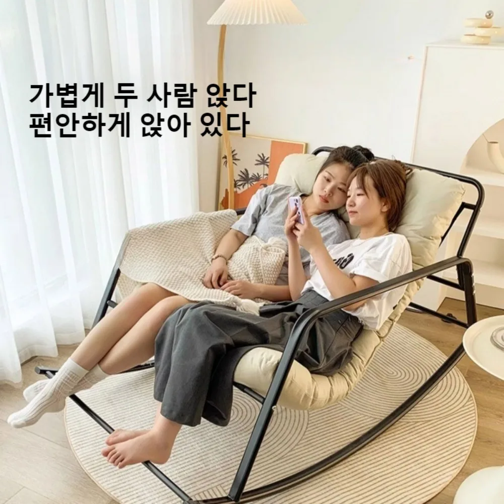 Cadeira dupla com almofada sofás chaise casa varanda cadeiras de balanço disponíveis no inverno e no verão grande espreguiçadeira confortável