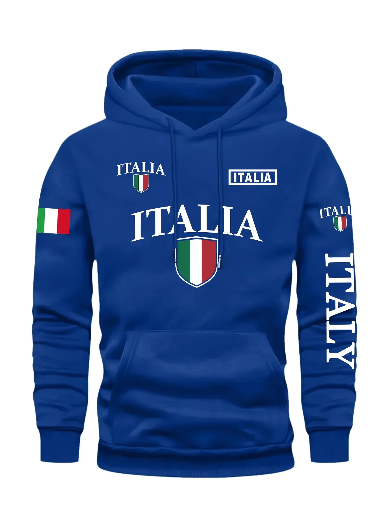 Moletom com Capuz com Estampa da Bandeira Italiana para Homens e Mulheres, Roupas Casuais de Outono e Inverno para Atividades ao Ar Livre
