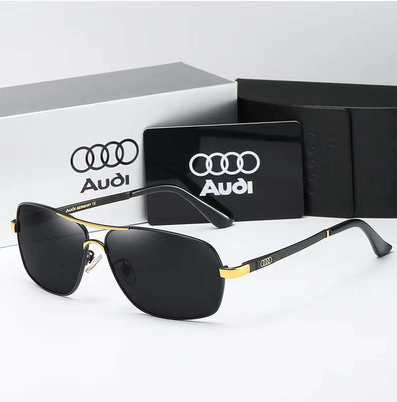 Audi Sonnenbrille, polarisiert, UV400, Fahrsonnenbrille für Männer/Frauen, Brille mit quadratischem Rahmen, Großhandel, Geschenk für Autoliebhaber 5571