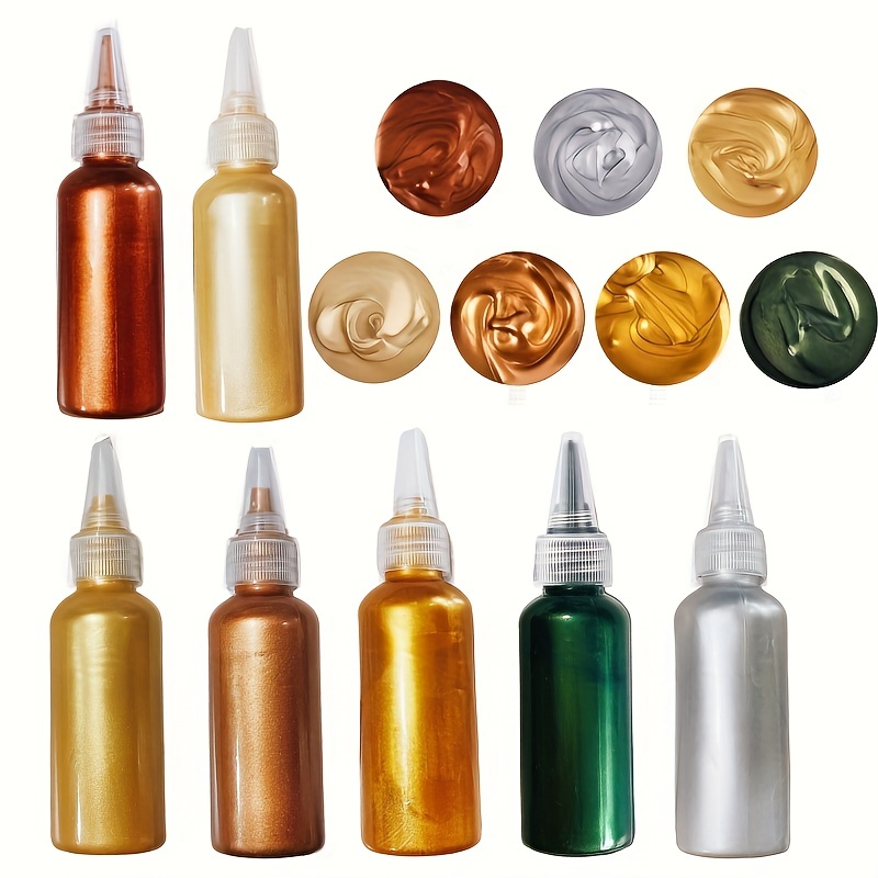 60 ml Metallic Acrylfarbe Harz Pigmente Goldene Silbrig Kupfer Für Epoxidharz Schmuck Handgemachte DIY Farbstoff Pigment