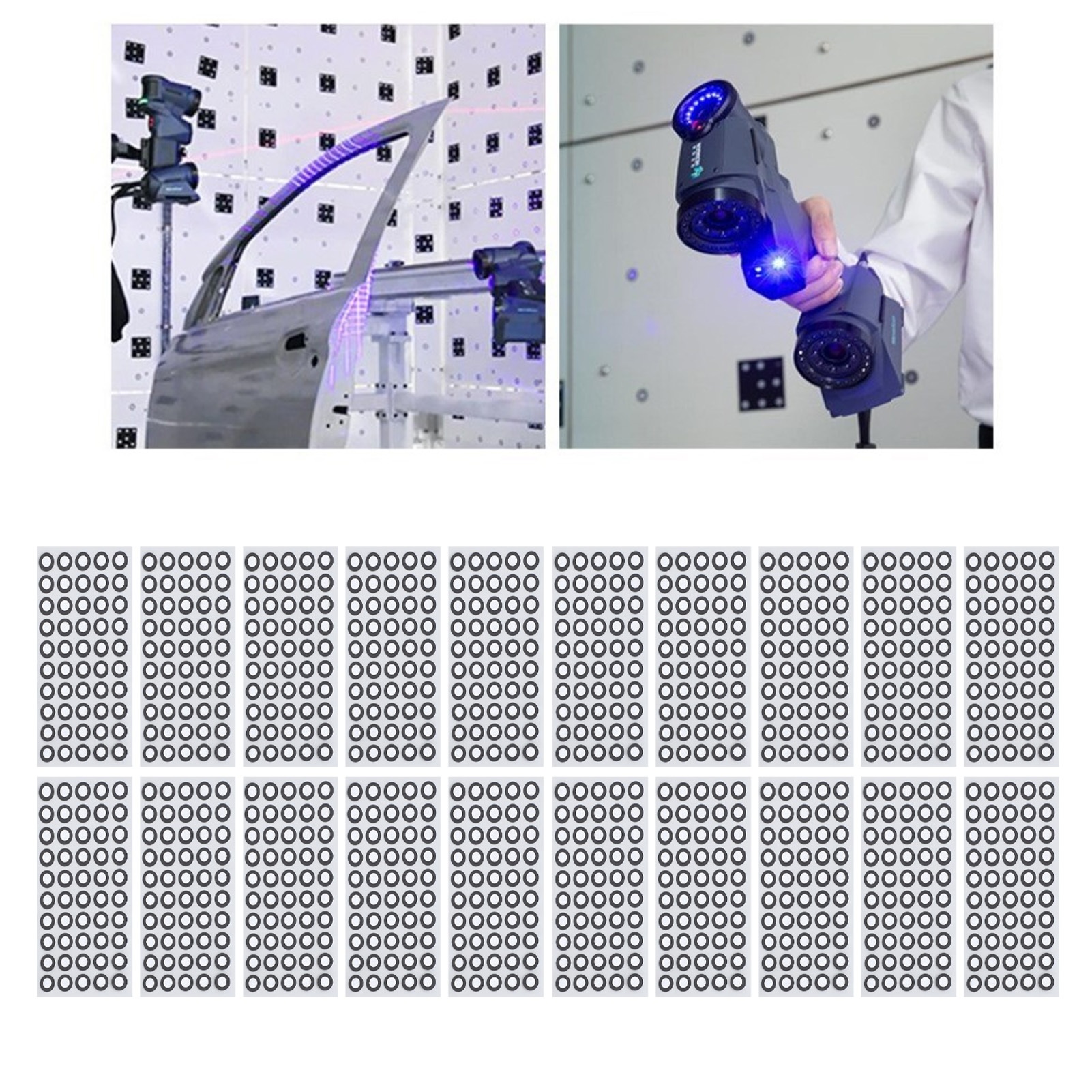1000 Stuks/20 Vellen 3D Scannen Marker ID 6mm OD 10mm Hoge Reflectie Sterke Hechting 3D Tracking dot Referentie Punt Marker