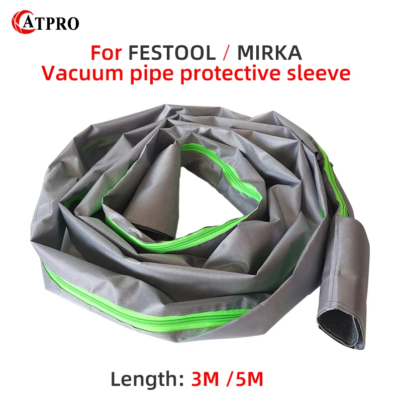 MIRKA/FESTOOL 진공 청소기용 진공 파이프 보호 슬리브, 먼지 호스, 두꺼운 천 커버, 3.5m, 5m