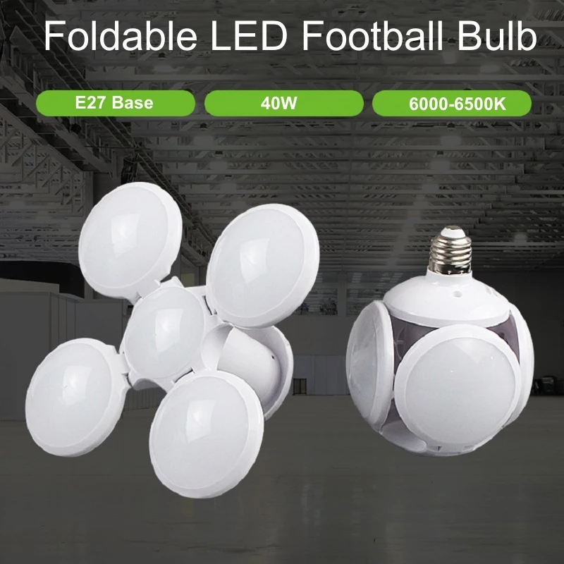 Bombilla LED E27 con Forma de OVNI, Plegable, con Aspas de Ventilador, para Lámpara de Techo, Luz de Noche, Lámpara de Lectura