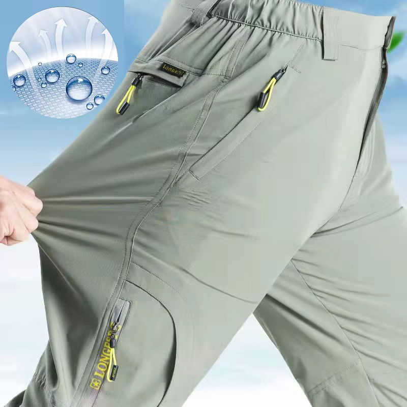 Calças de Caminhada de Secagem Rápida 5XL para o Verão, Calças Táticas Impermeáveis para Homens, com Bolsos com Zíper, Calças Leves para Pesca