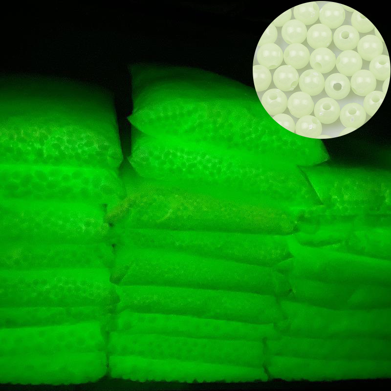 500-30 peças 4-12mm verde luminoso redondo acrílico espaçador contas para fazer jóias brilho no escuro pesca diy pulseira colar