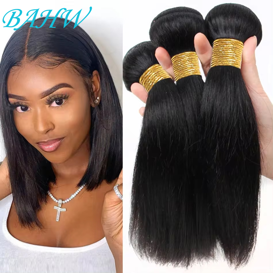 Mechones rectos peruanos 12A, extensiones de cabello humano 100% crudo, cabello virgen, 1/3/4 Uds., extensiones de cabello al por mayor baratas y negras naturales