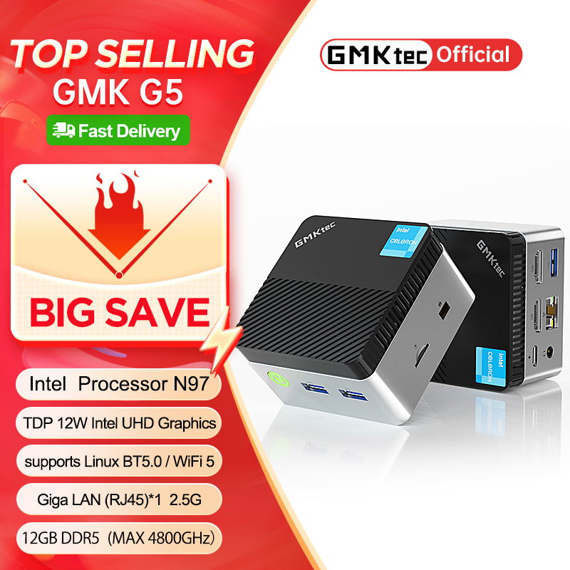 GMKtec Mini PC GMK G5 NUCBOX Sistema Intel N97 Finestra 11Pro DDR5 4800MHz WIFI 5 BT 5.0 GMKtec Mini Pc