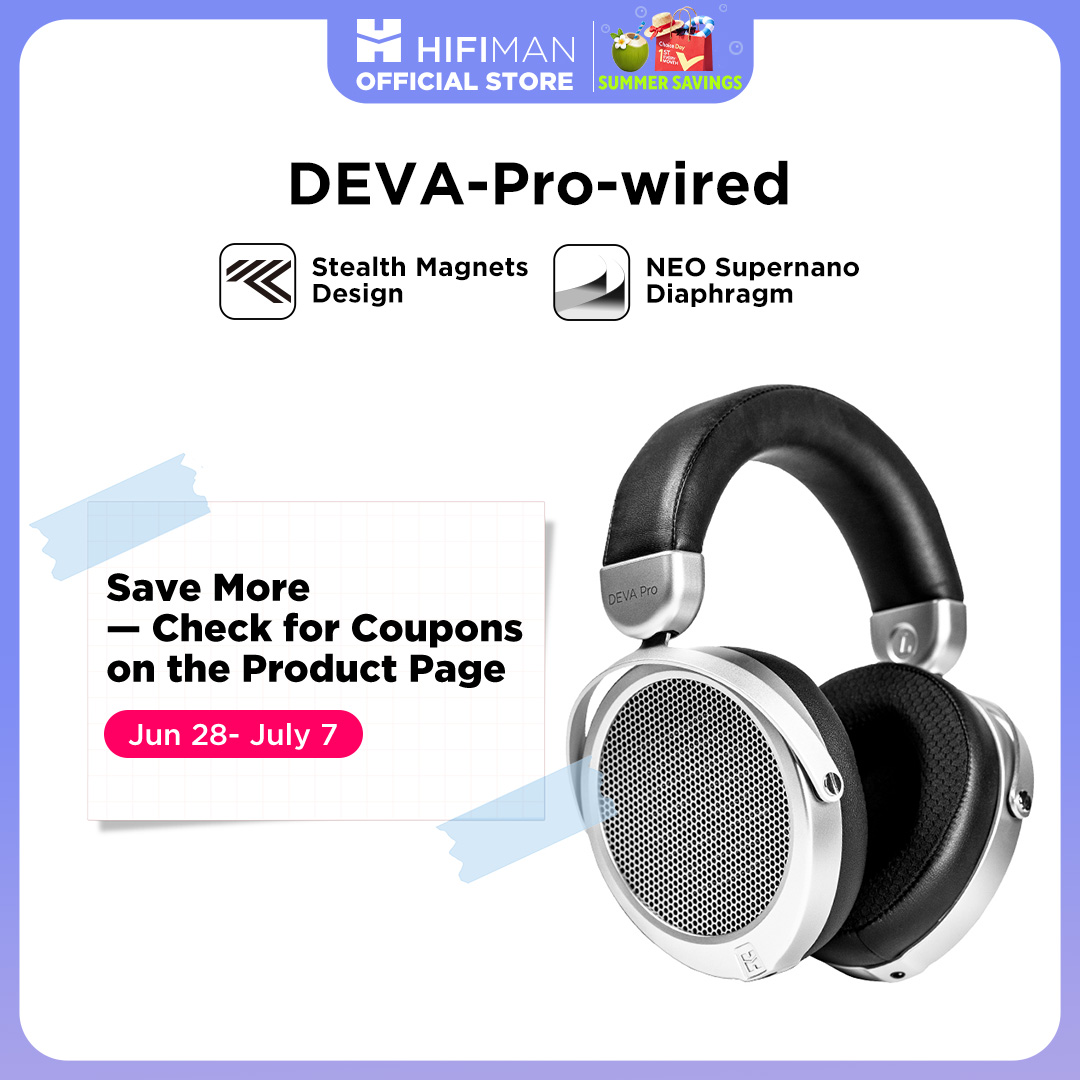 HIFIMAN Deva-Pro Over-Ear-Kopfhörer mit offener Rückseite, planarer Magnetkopfhörer mit Stealth-Magneten und kabelgebundener Version