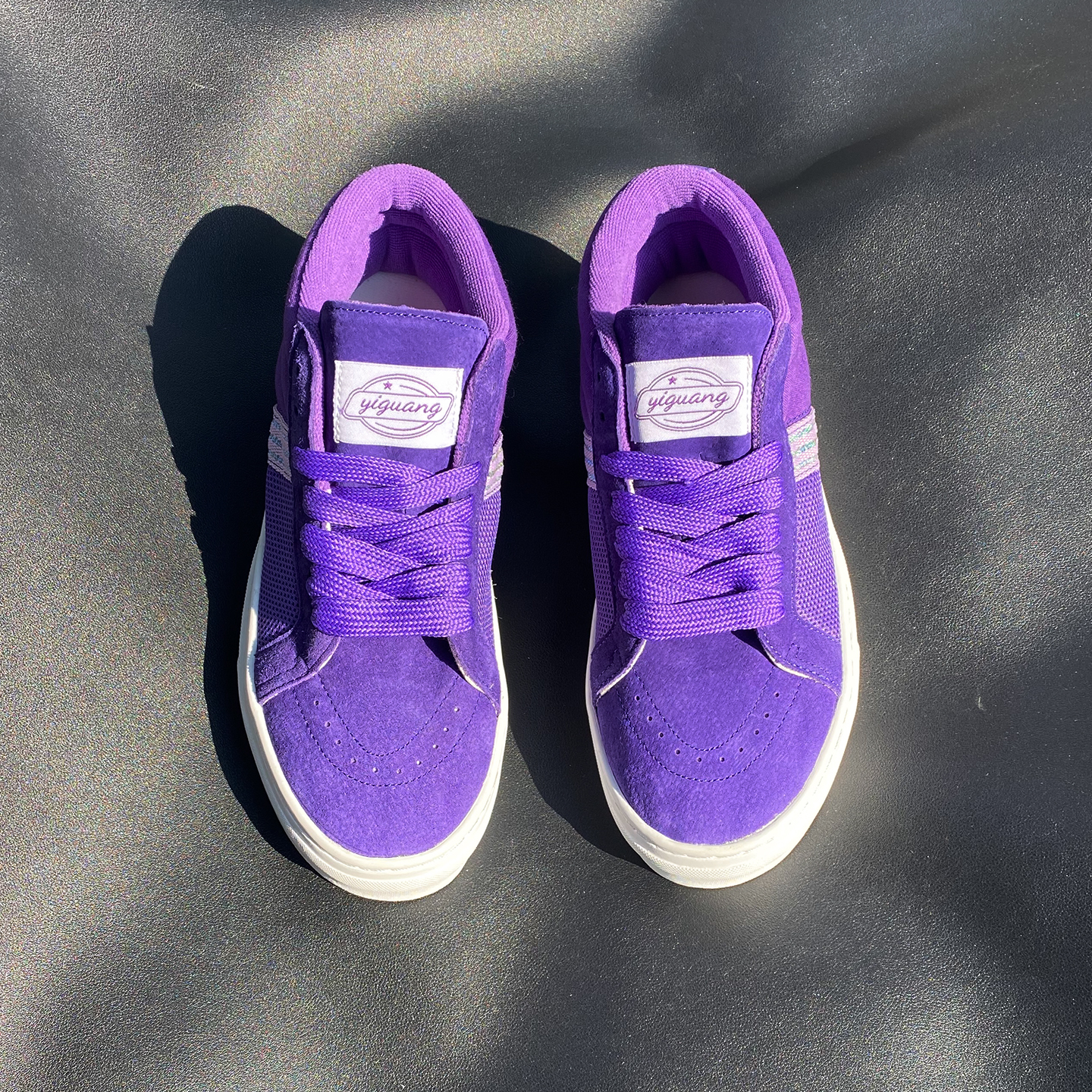 Baskets mi-hautes violettes automne-hiver pour le quotidien, chaussures pour hommes grandes tailles, chaussures décontractées respirantes et tendance, baskets rétro polyvalentes et tendance pour hommes