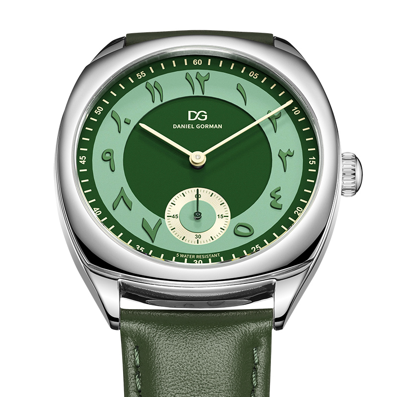 Daniel Gorman DG9520 Moda Relógios de Quartzo Luxo Verde Pulseira de Couro Genuíno 5 ATM À Prova D 'Água Relógio Masculino Casal Relógio de Pulso