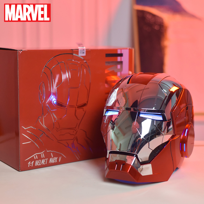 Nieuwe AutoKing 1:1 Mk5 Iron Man Helm Cosplay Spraakbesturing Ogen met Licht Model Speelgoed voor Volwassen Elektrische Wearable Kerstcadeau
