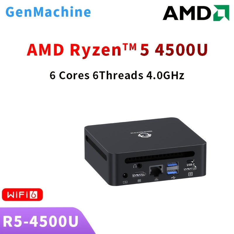 GenMachine Mini PC Windows 11 Ryzen 4300U 4500U 4600H 4800H 5300U 5500U 5600H 5600U CPU DDR4 3200mhz WiFi6 ordenador para juegos