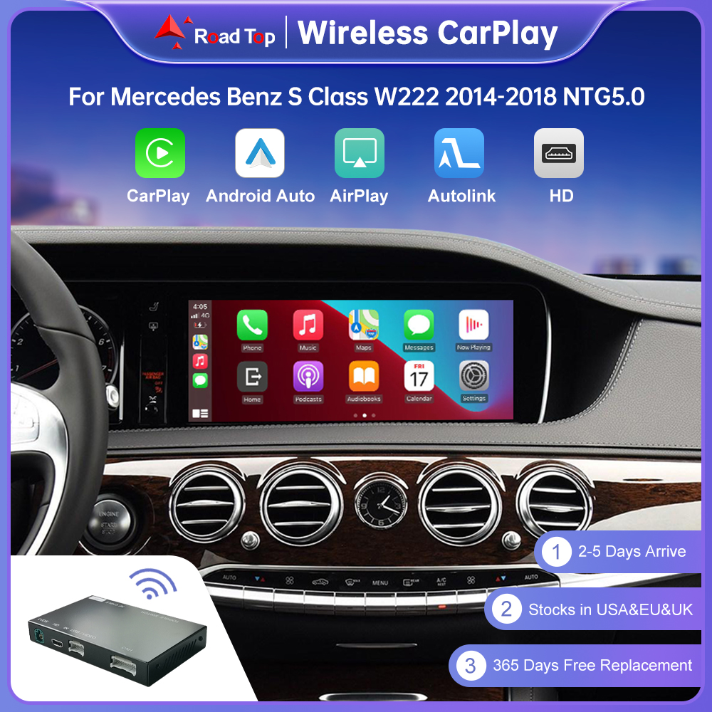 Беспроводной CarPlay для Mercedes Benz S Class W222 2014-2018 NTG5.0 с Android, автомобильная зеркальная связь AirPlay, USB-камера, воспроизведение автомобиля