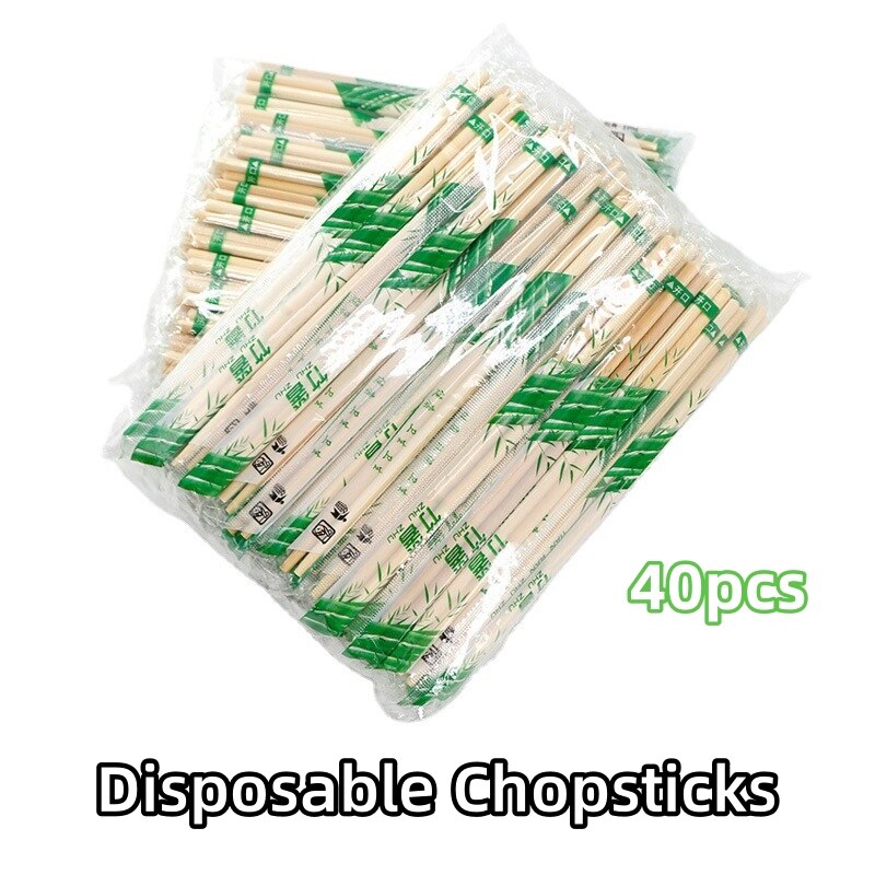 Bacchette usa e getta da 40 pezzi Bacchette per imballaggio indipendente per ristoranti Bacchette per uso domestico in materiale di bambù cinese