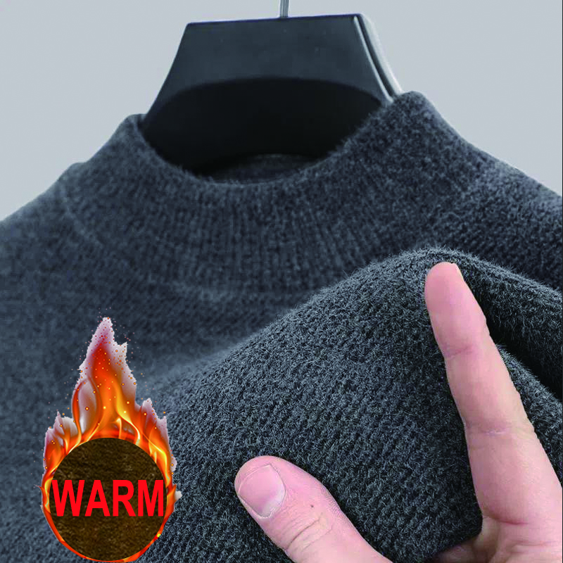 ผู้ชาย 100% PURE Mink CASHMERE เสื้อกันหนาว O-คอ Pullovers ถักขนาดใหญ่ Mink เสื้อกันหนาวฤดูหนาวชายเสื้อแขนยาวจัมเปอร์ 4XL