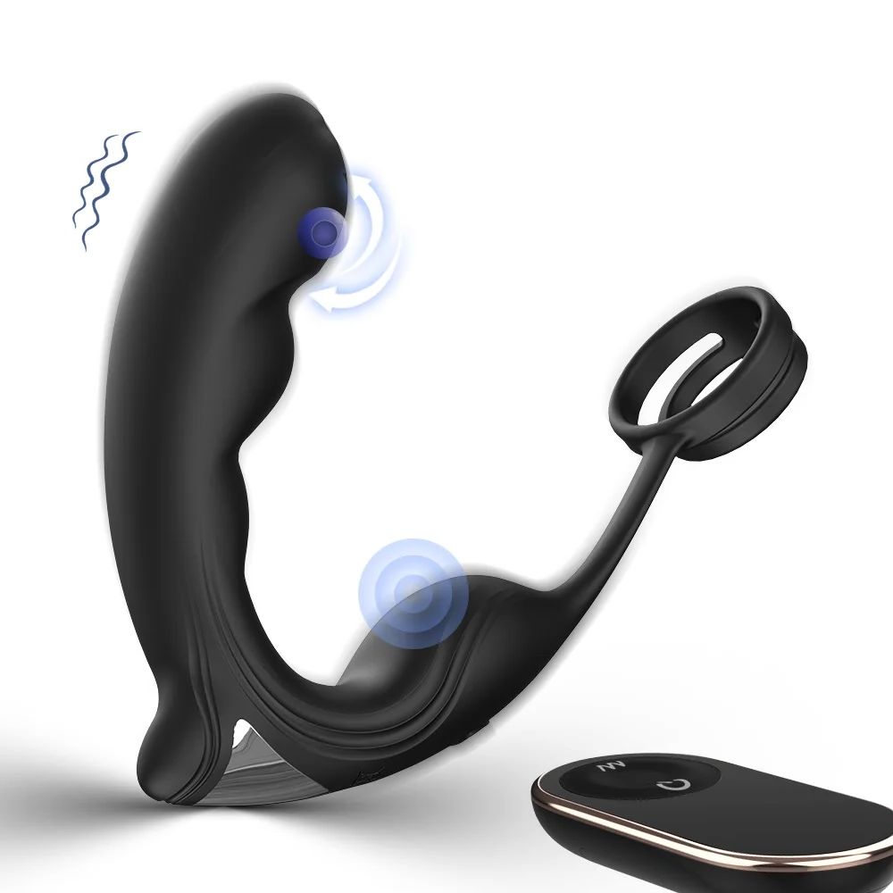 Vibrator Anal Penyumbat Pantat Pemijat Prostat Pria Stimulator Vagina Anus Cincin Ayam Mainan Seks untuk Pria Pasangan