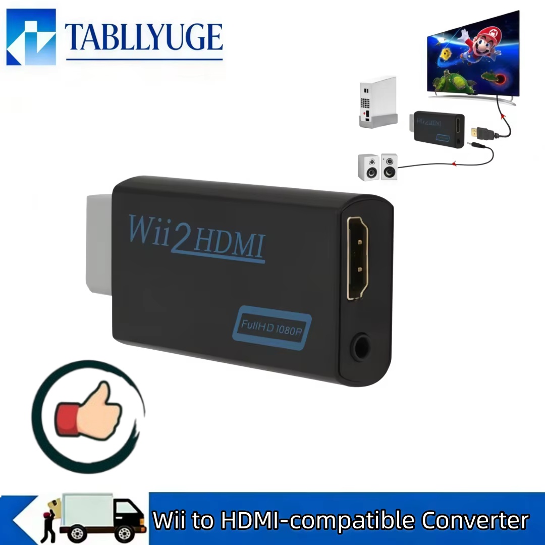 ตัวแปลง Wii เป็น HDMI รองรับความละเอียด 1080P พร้อมช่องเสียบแจ็คเสียง 3.5 มม. สำหรับคอนโซล Wii จอ HDTV และโปรเจคเตอร์