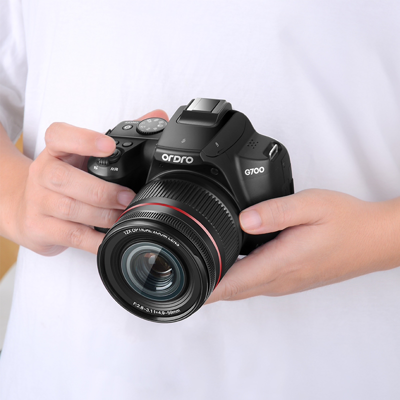 Ordro-Appareil photo numérique à n'aime optique 12X, photo, vidéo, caméscope, 4K P, auto, manuel, mise au point, flash LED, Vlog Camara, nouveautés, 2024