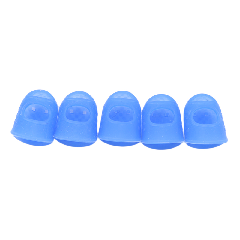 5pcs Multifunctional Silicone Thimbles Set Hollow Breathable Protective Finger Sleeves for DIY Crafts And Sewing
