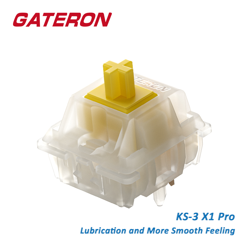 Interrupteur de clavier mécanique GATERON Milky Yellow Pro monocouche à 5 broches KS-3 X1, linéaire, lubrifié, pour clavier de jeu DIY Hotswap