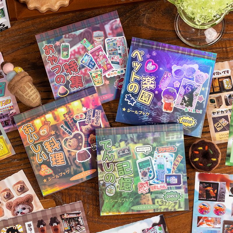 MINKYS 20 arkuszy śliczne produkty żywnościowe ciasto owocowe Retro dekoracyjna naklejka książka Scrapbooking podręcznik materiał naklejki na telefon prezent dla dzieci