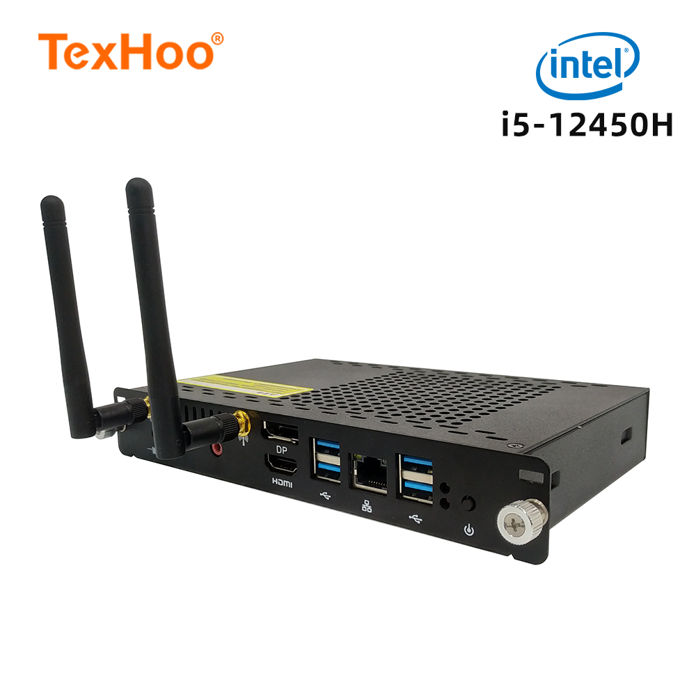 TexHoo OPS Mini PC Computer Intel Core i5 12450H Processor Windows 11 Pro For Conference Teach Screen Built-in Host Module WiFi