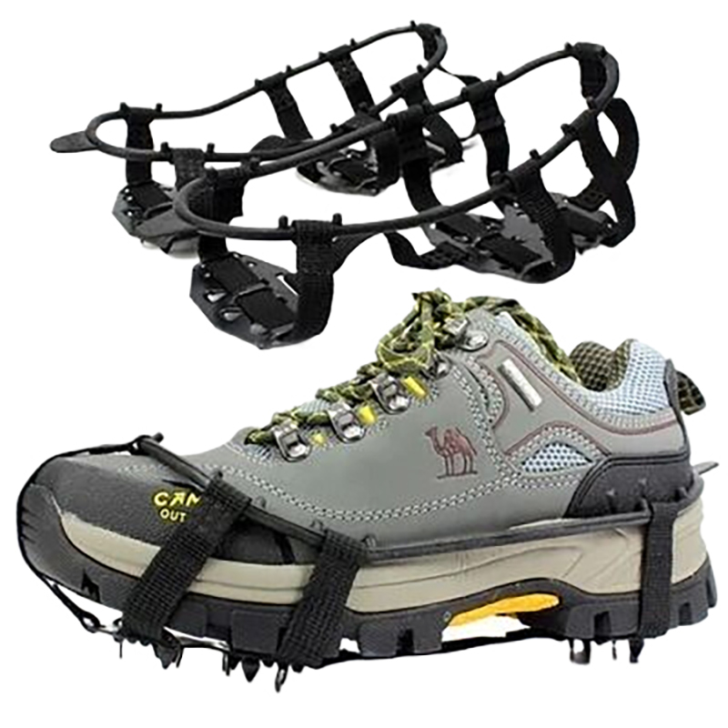 Anti-Slip Ice Grips Capa para Caminhadas, Escalada Shoe Spikes, Escalada Shoe Chain, 24 Dentes, 1 Par, M, L, Gripper
