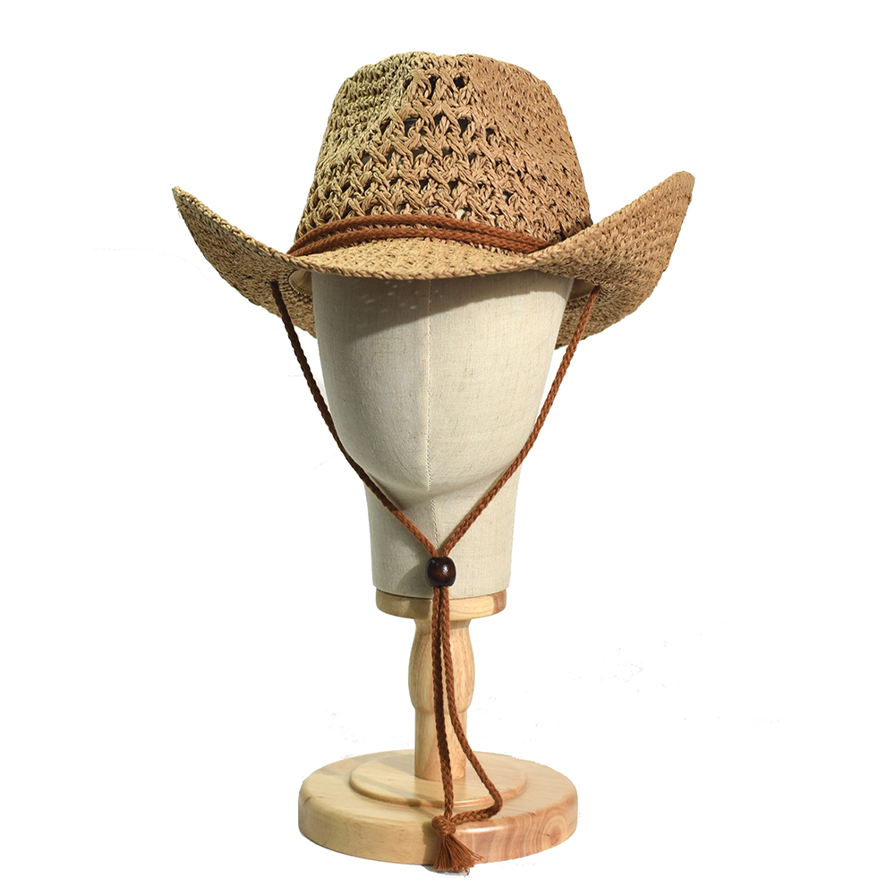Panama Miękki Ręcznie robiony Kowbojski Słomkowy Kapelusz Letni Mężczyźni Kobiety Outdoor Travel Beach Hats Unisex Solid Wide Brim Beach Sun Cap Fedora Hat