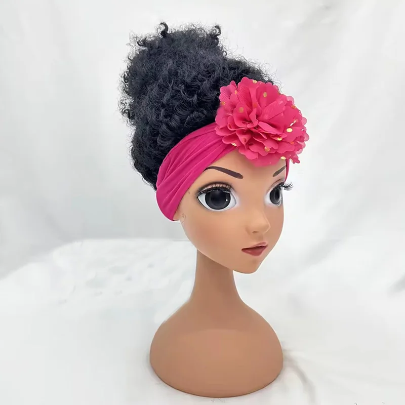 Nuovo arrivo carino bambini fascia parrucca decorazione per ragazza moda ragazza parrucche senza pizzo anteriore afro bambina parrucche con fascia