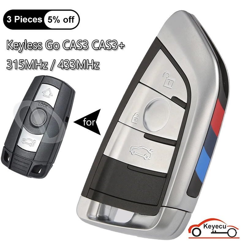 KEYECU 3 кнопки 315 МГц 868 МГц PCF7945 чип система CAS3 для BMW 3 5 серии X5 X6 авто без ключа Модифицированная строка