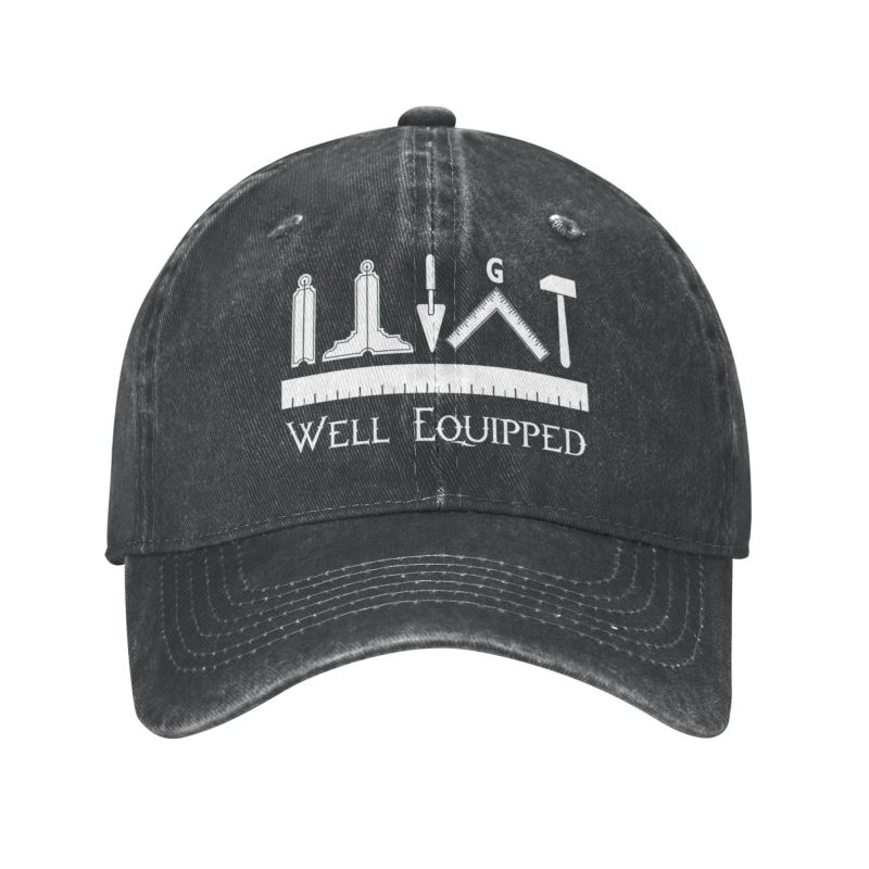 Topi Bisbol Masonik Kustom Katun untuk Pria Wanita Bersirkulasi Topi Ayah Mason Luar Ruangan