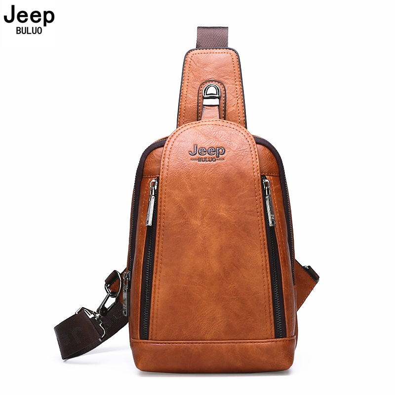Брендовые мужские нагрудные сумки JEEP, высококачественная кожаная сумка через плечо, модная повседневная сумка для подростков и студентов, водонепроницаемая и вместительная.