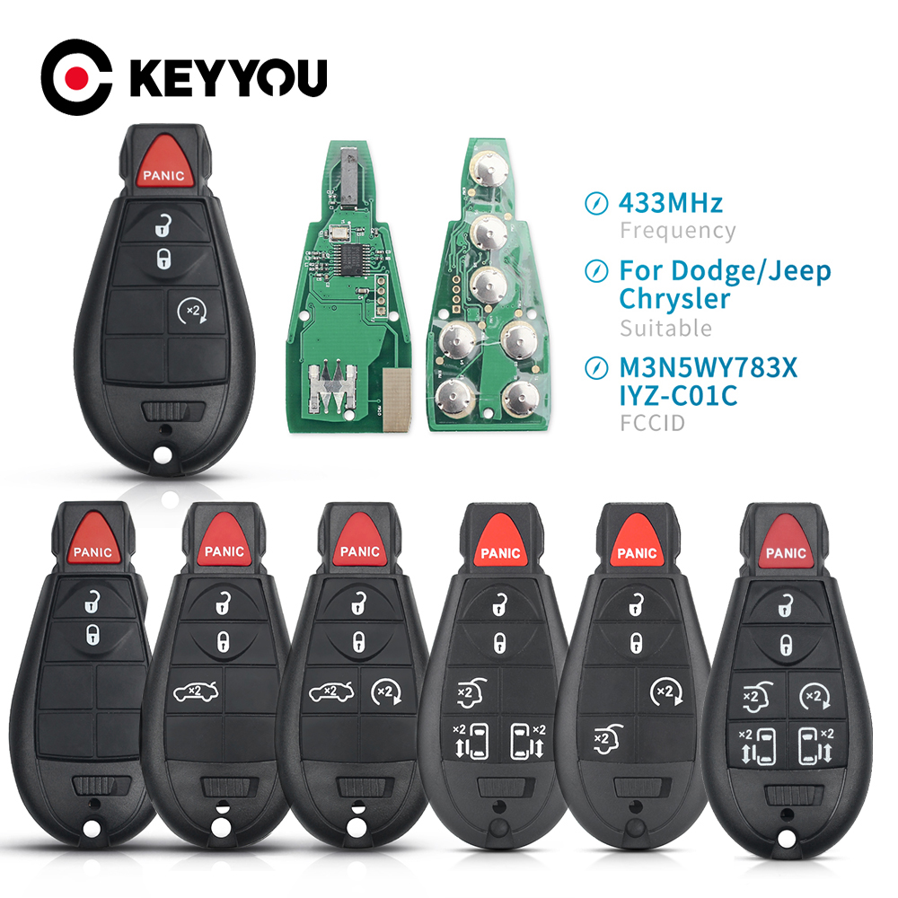 KEYYOU dla Chrysler Town & Country Jeep Grand Cherokee dla Dodge Caliber Journey M3N5WY783X IYZ-C01C 433Mhz klucz zdalny 2008-2010